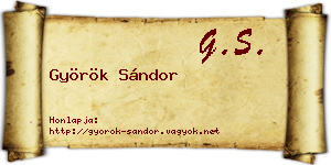 Györök Sándor névjegykártya