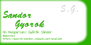 sandor gyorok business card